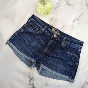Kut From The Kloth Shorts Womens 6 Denim Mid Rise Jean Dark Wash Cuffed 2 Inch